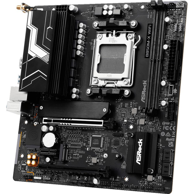 Mатеринська плата sAM5 AMD B850 HDMI/DP 3xM.2 2.5GbE LAN mATX ASROCK B850M-X WIFI R2.0