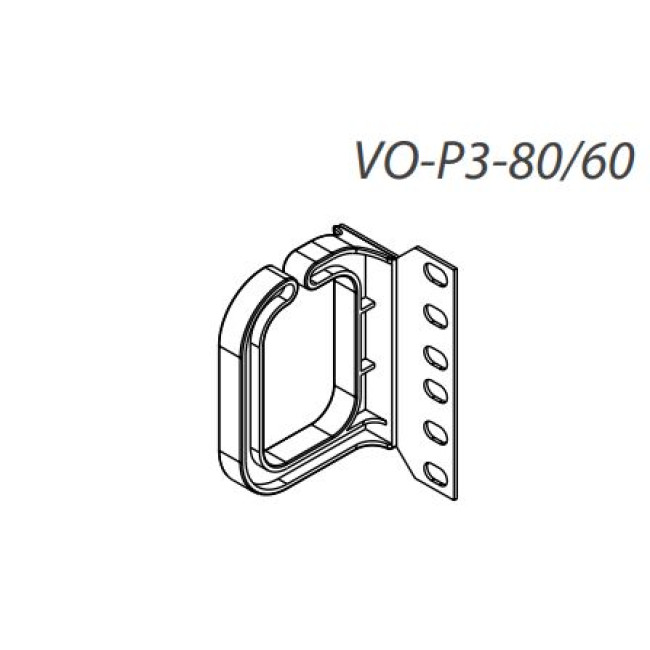 Кабелеутримувач горизонтальний80x60мм, 1шт RAL9005 CONTEG VO-P3-80/60