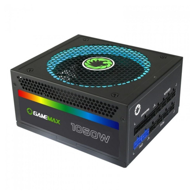 Блок живлення 1050W, 80 Gold,ARGB ring fan 140mm,fully modularOPP, OVP, UVP, OCP, OTP, SCP GAMEMAX RGB-1050 PRO
