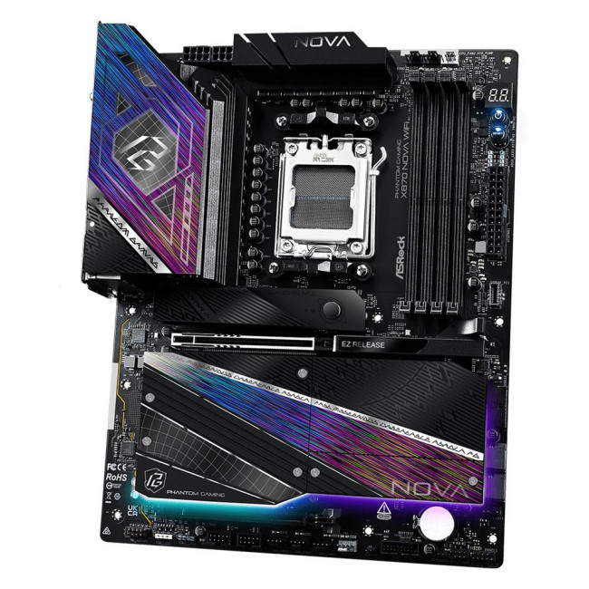 Mатеринська плата sAM5 AMD X870 4xDDR5 HDMI/2xUSB4 Type-C 5xM.2 5GbE LAN ATX ASROCK X870 NOVA WIFI