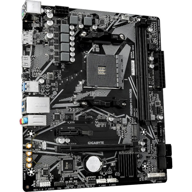 Материнська плата sAM4 AMD A520 HDMI/DP 1xM.2 GbE Lan mATX GIGABYTE A520M H ARGB