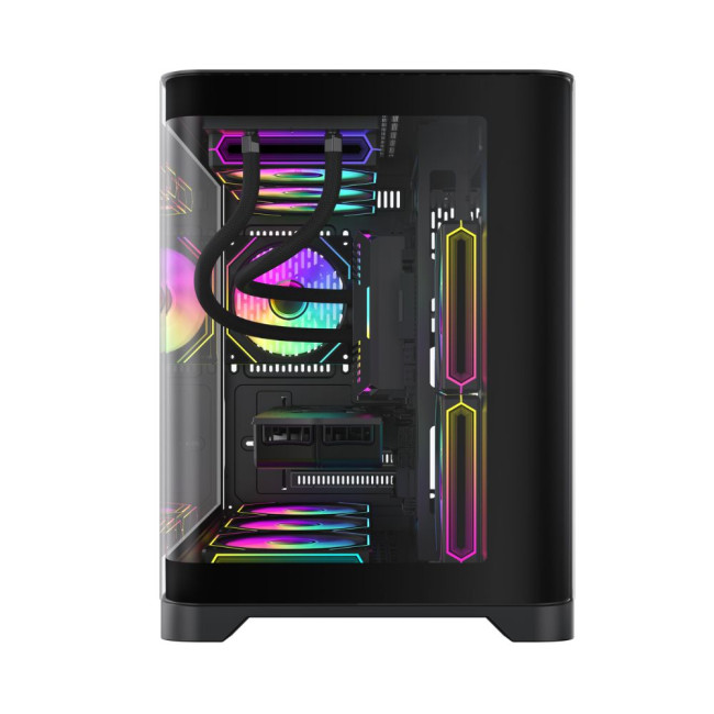 Корпус Mid Tower M-ATX без блока живлення , загартоварне склоM-ATX,ITX, Tempered Glass,USB3.0x1,USB2 GAMEMAX HYPE-M Black