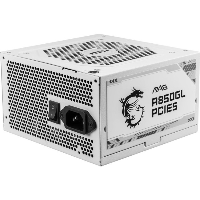 Блок живлення MSI ATX 850W MAG A850GL PCIE5 WHITE, EU, 850W, Fully-Modular, 80 Plus Gold, Color Box MSI MAG A850GL PCIE5 WHITE