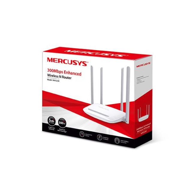 Бездротовий маршрутизатор300Mbps + 3Lan, 4 антени MERCUSYS MW325R