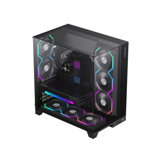 Корпус ATX без блока живлення, загартоване скло, ATX,M-ATX,ITX,VGA Card Length Up to 400 GAMEMAX Infinity Pro BK