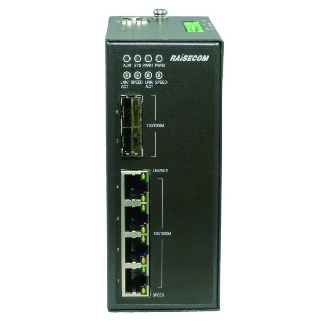 Промисловий Комутатор 2x100M/1000M SFP+4x10/100/1000 RJ45 RAISECOM Gazelle S1508i-2GF-4GE