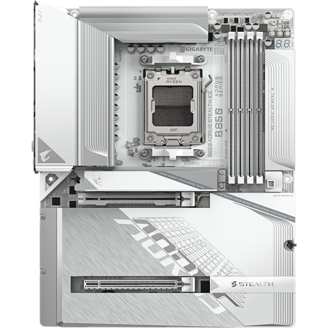 Mатеринська плата sAM5 AMD B850 HDMI 4xM.2 5GbE LAN ATX GIGABYTE B850 AORUS STEALTH ICE