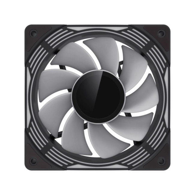 Кулер для корпусу 120 мм, 4pin(M/F)/3pin(M/F), ARGB, PWM, чорна рамка, реверсивний FN12A-C8I-R GAMEMAX FN12A-C8I-R