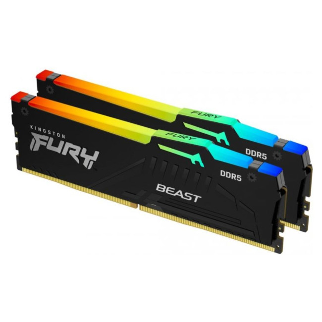 модуль пам'яті 64GB DDR5 5600MHz Fury Beast RGBXMP (2x32) KINGSTON KF556C40BBAK2-64