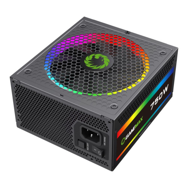 Блок живлення 750W, 80 Gold,ARGB ring fan 140mm,fully modularOPP, OVP, UVP, OCP, OTP, SCP GAMEMAX RGB-750 PRO
