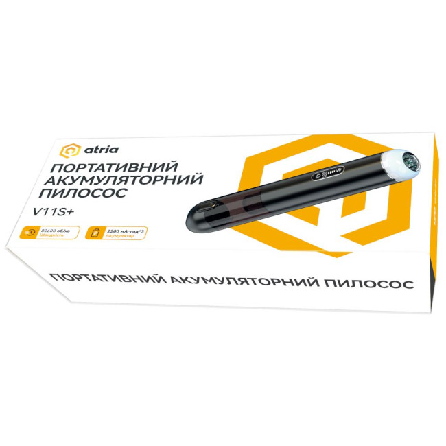 Портативний пилосос Atria V11S+ Black 120Вт ємніст6600мАг ATRIA V11S+