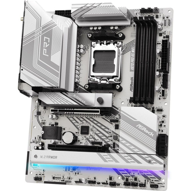 Mатеринська плата sAM5 AMD X870 4xDDR5 HDMI/2xUSB4 3xM.2 2.5GbE LAN ATX ASROCK X870 PRO RS WIFI