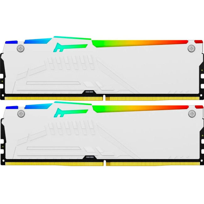 модуль пам'яті 32Gb DDR5 6000MHz Fury Beast White RGB (2x16) EXPO+XMP KINGSTON KF560C36BWE2AK2-32