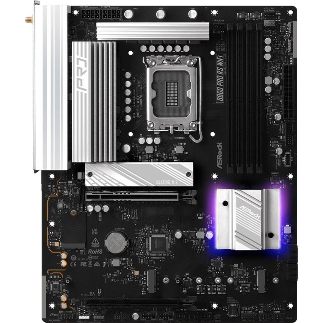 Mатеринська плата s1851 Intel B860 4xDDR5 DP/HDMI 4xM.2 2.5GbE LAN ATX ASROCK B860 PRO RS WIFI