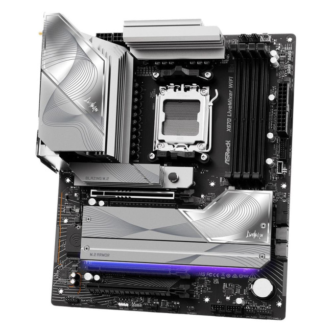 Mатеринська плата sAM5 AMD X870 4xDDR5 HDMI/2xUSB4 Type-C 4xM.2 5GbE LAN ATX ASROCK X870 LIVEMIXER WIFI