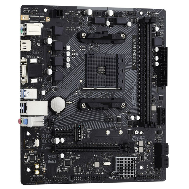 Материнська плата AMD AM4 A520 2DDR4 1PCIex16 VGA/HDMI ASROCK A520M-HVS