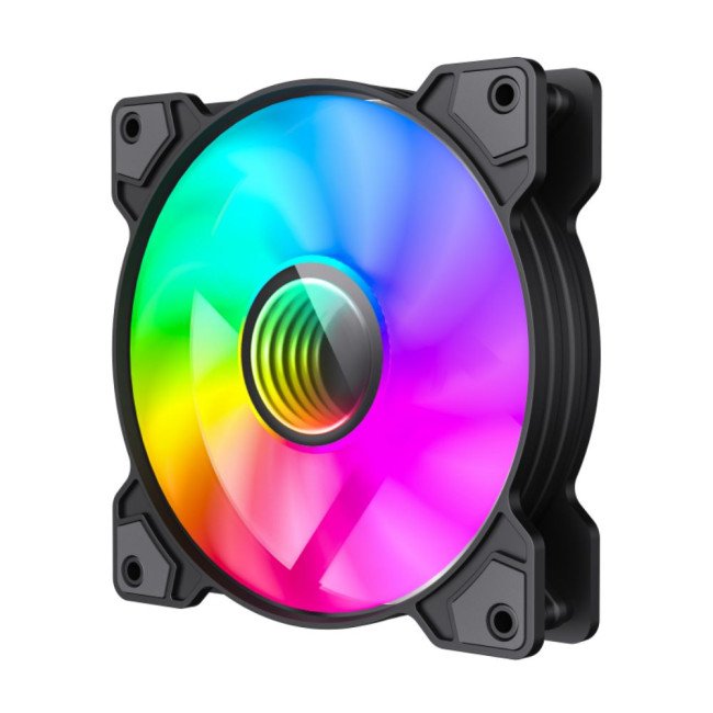 Кулер для корпусу 120 мм, 3pin(F),SM2.5-4PIN(M) SATA, 2PIN LED, ARGB HUB, чорна рамка FN12A-M6I GAMEMAX FN12A-M6I