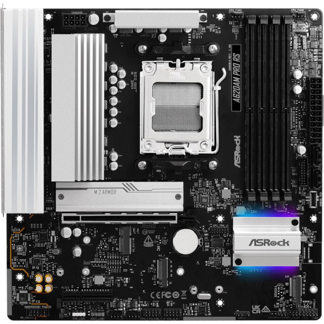Mатеринська плата sAM5 AMD A620A DP/HDMI 3xM.2 4xDDR5 2.5GbE LAN mATX ASROCK A620AM PRO RS