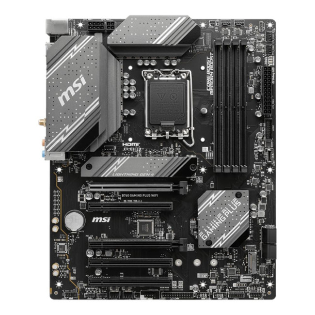 материнська плата s1700/4DDR5/HDMI/DP/5PCIe/4SATA/2M.2/LAN2.5Gb MSI B760 GAMING PLUS WIFI