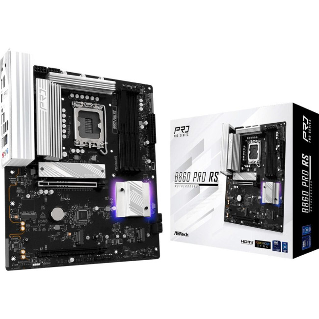 Mатеринська плата s1851 Intel B860 4xDDR5 DP/HDMI 4xM.2 2.5GbE LAN ATX ASROCK B860 PRO RS