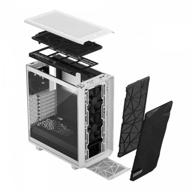 Корпус ATX без БЖ, білий, скло Meshify 2 Compact White TG CT FRACTAL DESIGN Meshify 2 Compact White TG CT (FD-C-MES2C-05)