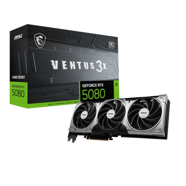 Відеокарта MSI GeForce RTX 5080 16G VENTUS 3X OC MSI RTX 5080 16G VENTUS 3X OC