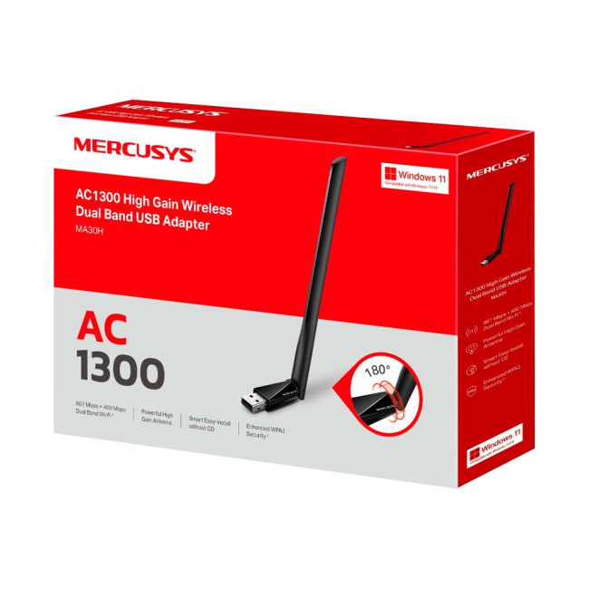 Бездротовий мережевий USB-адаптер MERCUSYS, MA30H MERCUSYS MA30H