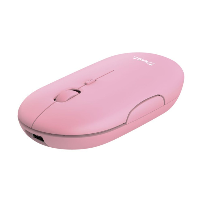 Миша бездротова Puck Rechargeable Wireless Ultra-Thin Mouse Pink 1600 Dpi TRUST Puck Mouse pink (24125)