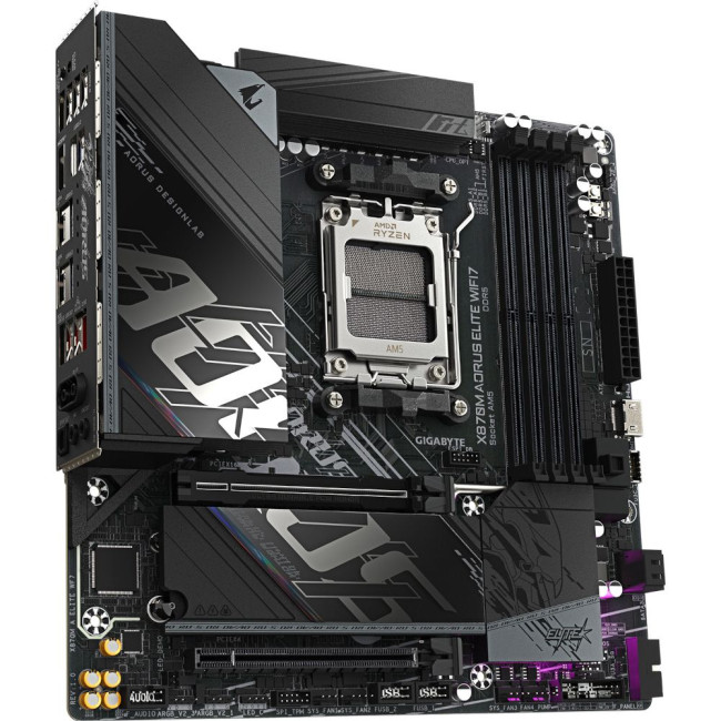 Mатеринська плата sAM5 AMD X870 2xHDMI/2xUSB4 2xM.2 2.5GbE LAN mATX GIGABYTE X870M AORUS ELITE WIFI7