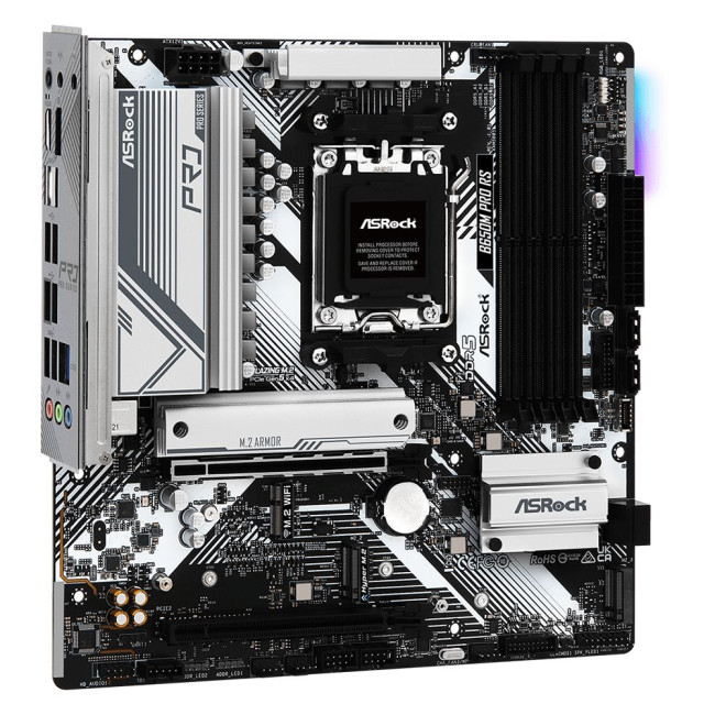 Mатеринська плата sAM5 AMD B650 HDMI/DP 3xM.2 4xDDR5 2.5GbE LAN mATX ASROCK B650M PRO RS