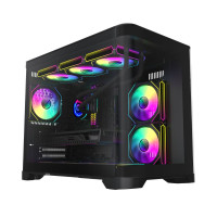 Корпус Mid Tower M-ATX без блока живлення , загартоварне склоM-ATX,ITX, Tempered Glass,USB3.0x1,USB2 GAMEMAX HYPE-M Black