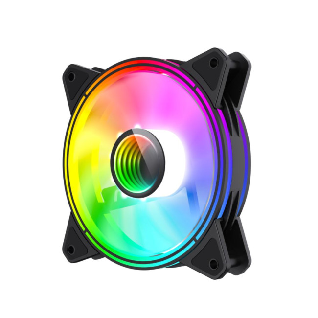 Кулер для корпусу 120 мм, 3pin(M/F)/3+4pin Molex ARGB, чорна рамка FN-12Rainbow-Q-Infinity GAMEMAX FN-12Rainbow-Q-Infinity