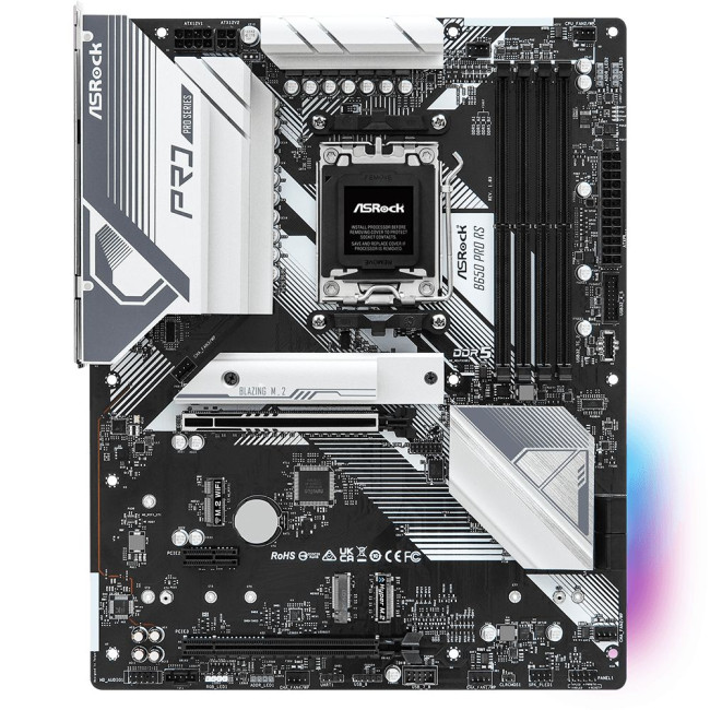 Mатеринська плата sAM5 AMD B650 HDMI/DP 3xM.2 4xDDR5 2 2.5GbE LAN ATX ASROCK B650 PRO RS