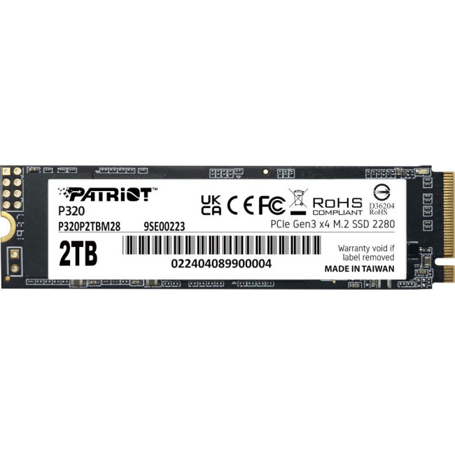 накопичувач M.2 2TB P320, NVMe 2280 PATRIOT P320P2TBM28
