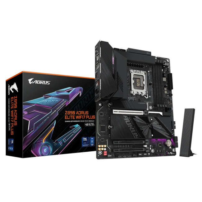 Mатеринська плата s1851 Intel Z890 HDMI/TB4(USB4-C) 4xM.2 5GbE LAN ATX GIGABYTE Z890 AORUS ELITE WIFI7 PLUS