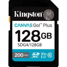 Карта пам'яті 128GB SDXC Canvas Go Plus Gen4 200MB/s C10 UHS-I U3 V30 KINGSTON SDG4/128GB