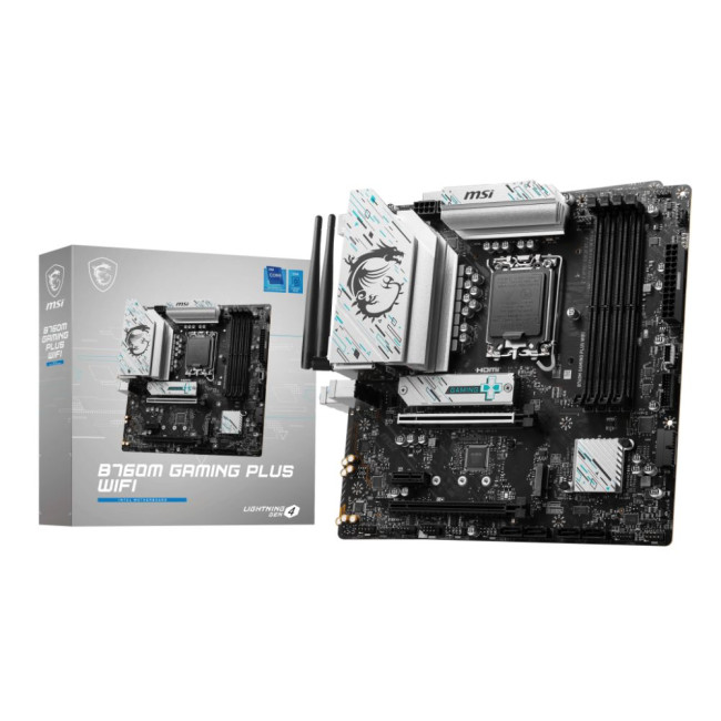 материнська плата s1700/4DDR5/2HDMI/2DP/3PCIe/4SATA/2M.2/LAN2.5Gb MSI B760M GAMING PLUS WIFI