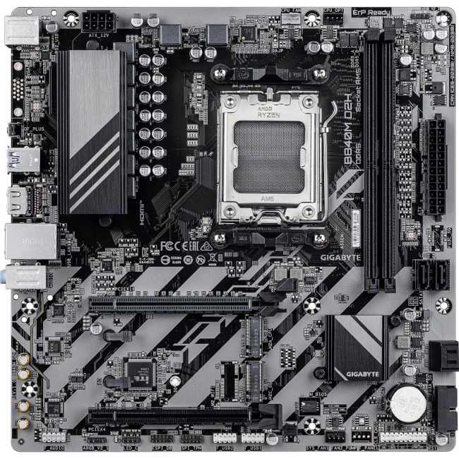 Mатеринська плата sAM5 AMD B840 HDMI  2xM.2  2.5GbE LAN mATX GIGABYTE B840M D2H