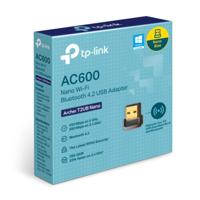 Бездротовий мережевий USB-адаптер + Bluetooth 4.2 TP-Link , Archer T2UB Nano TP-LINK Archer T2UB Nano