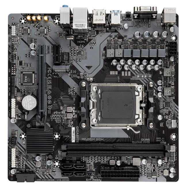 Mатеринська плата sAM5 AMD A620 DP/HDMI/VGA 1xM.2  GbE LAN mATX GIGABYTE A620M S2H