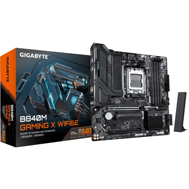 Mатеринська плата sAM5 AMD B840 2xDP/HDMI 2xM.2 2.5GbE LAN mATX GIGABYTE B840M GAMING X WIFI6E
