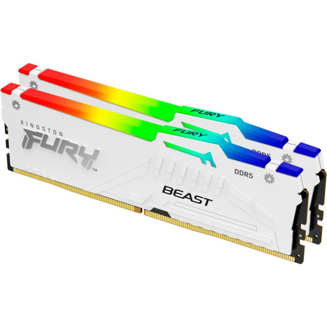модуль пам'яті 32Gb DDR5 6400MHz Fury Beast White RGB (2x16) EXPO KINGSTON KF564C32BWEAK2-32