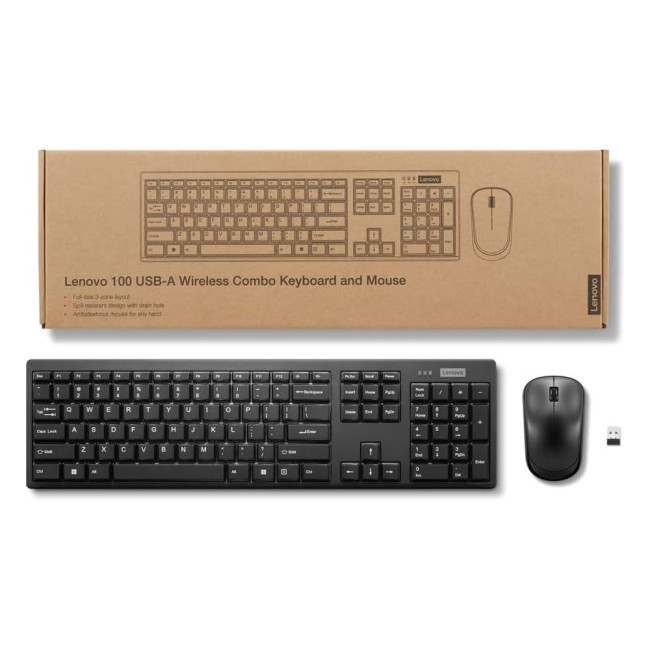 Комплект Lenovo 100 Wireless Combo Keyboard and Mouse LENOVO 100 Wireless Combo (GX31Q28916)