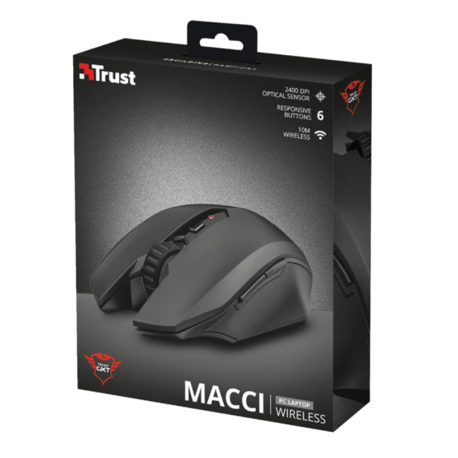 Бездротова Миша GXT 115 Macci 2400 dpi TRUST GXT 115 Macci Wireless Gaming (22417)