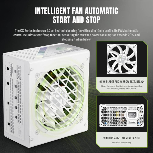 Блок живлення SFX 650W, 80plus Gold,fan 92mm, fully modular OPP / OVP/ UVP / OCP/ SCP / OTP / NLP / GAMEMAX GS 650G WH V25