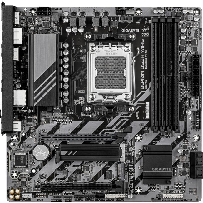 Mатеринська плата sAM5 AMD B840 2хDP/HDMI 4xDDR5 2xM.2 2.5GbE LAN mATX GIGABYTE B840M DS3H WIFI6