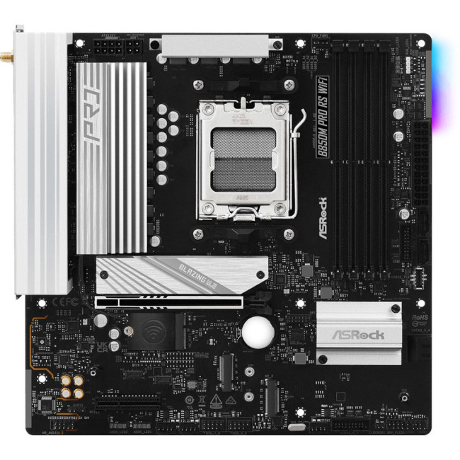 Mатеринська плата sAM5 AMD B850 4xDDR5 HDMI/DP 3xM.2 2.5GbE LAN mATX ASROCK B850M PRO RS WIFI