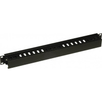 Кабельний організатор 2U однобічний, пласт. 80x60,RAL9005 CONTEG DP-VP-K03