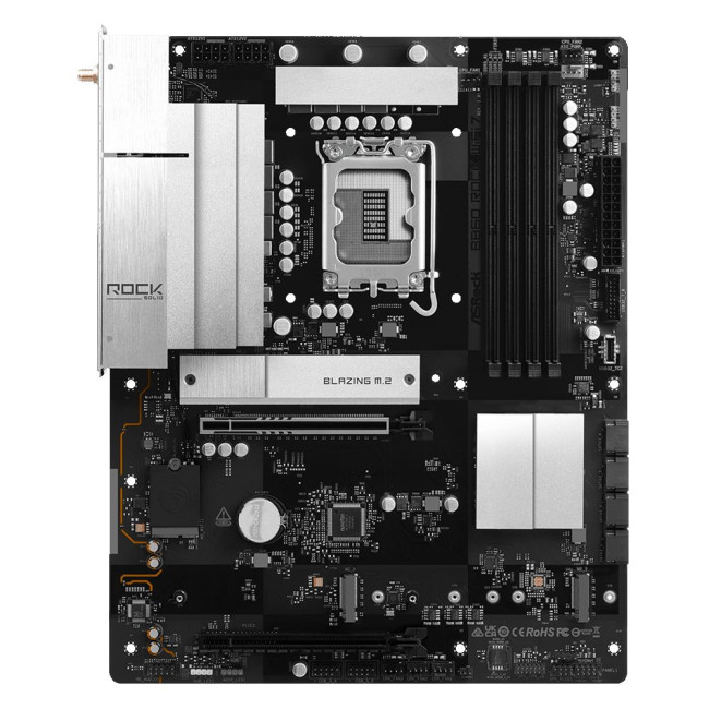 Mатеринська плата s1851 Intel B860 4xDDR5 HDMI 3xM.2 2.5GbE LAN ATX ASROCK B860 ROCK WIFI 7