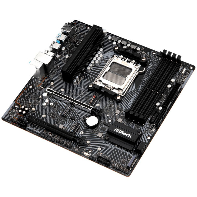 Mатеринська плата sAM5 AMD B650 DP/HDMI 3xM.2 4xDDR5 2.5GbE LAN mATX ASROCK B650M PG LIGHTNING